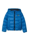 FAY BLUE TEEN JACKET WITH HOOD AND FRONTAL LOGO APPLICATION,11472948