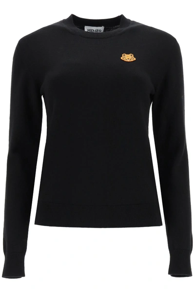 Kenzo Tiger Patch Sweater In Black