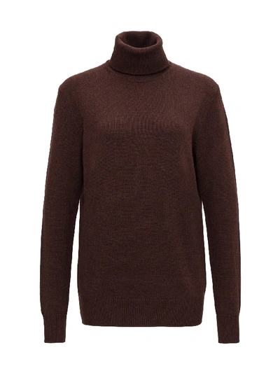 Dolce & Gabbana High Necked Cashmere Sweater In Brown