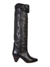 Isabel Marant Elita Leather Knee-high Boot In Black