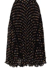 SEE BY CHLOÉ FLORAL-PRINT PLEATED MIDI SKIRT