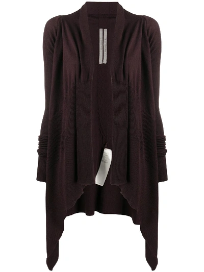 Rick Owens Long-length Virgin Wool Cardigan In Red