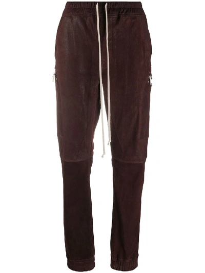 Rick Owens Drawstring Trousers In Red