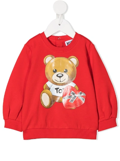 Moschino Babies' Teddy Bear-print Sweatshirt In Red