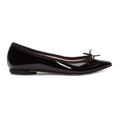 Repetto Brigette Ball Patent Leather Ballerina - Black In Noir