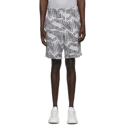 Moschino Logo Print Track Shorts In A1485 Gry
