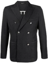 Tonello Double-breasted Blazer In Grey