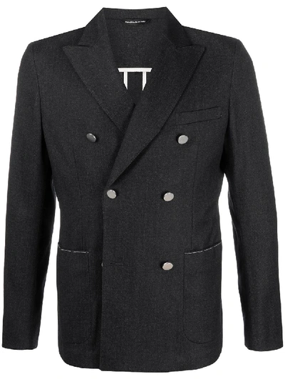 Tonello Double-breasted Jacket In Black