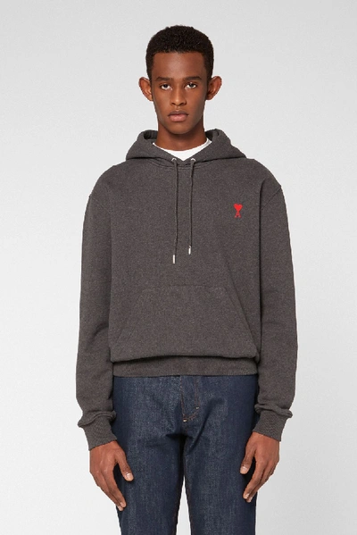 Ami Alexandre Mattiussi Ami De Coeur Hoodie In Grey