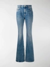 Attico High-waisted Bootcut Jeans In Blue