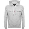Tommy Hilfiger Embroidered Flag Logo Hoodie In Gray Marl-grey In Grey