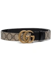 Gucci Leather-trimmed Printed Coated-canvas Belt In Black