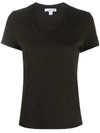 James Perse Curved Hem Shortsleeved T-shirt In Brown