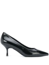 POLLINI PATENT-EFFECT POINTED PUMPS
