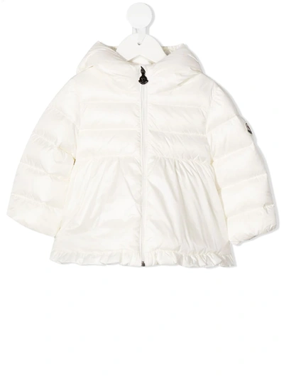 Moncler Babies' Kids' Salzman Logo Down Puffer Jacket In Bianco