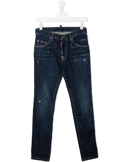 Dsquared2 Teen Straight-leg Jeans In Blue
