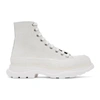Alexander Mcqueen Tread Slick Suede Platform Sneakers In White