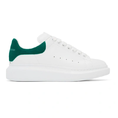 Alexander Mcqueen Exaggerated-sole Suede-trimmed Leather Sneakers In White