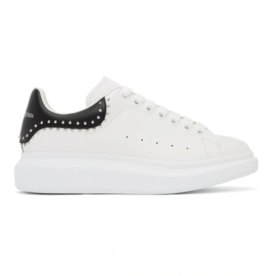 Alexander Mcqueen White & Black Studded Oversized Sneakers In White