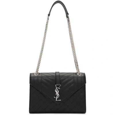 Saint Laurent 黑色中号 Monogramme Envelope 单肩包 In 1000 Black