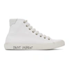 SAINT LAURENT WHITE CANVAS MALIBU SNEAKERS