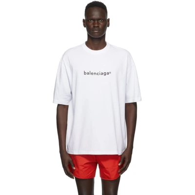 Balenciaga Copyright Logo Medium-fit T-shirt In White