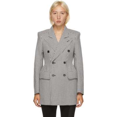 Balenciaga Hourglass Double-breasted Houndstooth Wool-blend