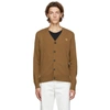 ACNE STUDIOS ACNE STUDIOS BROWN V-NECK PATCH CARDIGAN