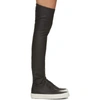 Rick Owens Drkshdw Black Over The Knee Sock Sneakers In Black/white