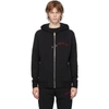 ALEXANDER MCQUEEN BLACK EMBROIDERED LOGO HOODIE