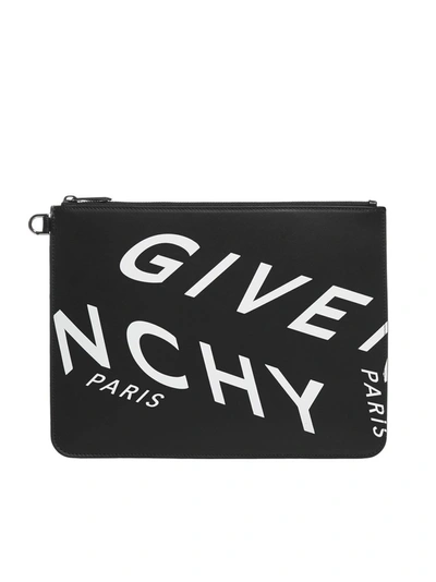 Givenchy Refracted Large Clutch Bag In Black