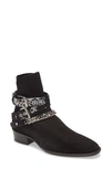 Amiri Multi-buckle Suede Ankle Boots In Black