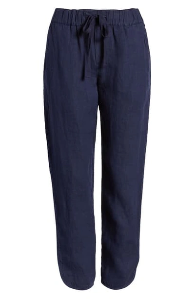 Caslonr Caslon Track Style Linen Pants In Navy Peacoat