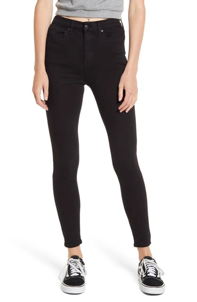 Topshop Tapered Leg Mom-fit High-rise Jeans In Black