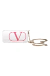 Valentino Signature Vlogo Iphone 11 Pro Case In Trasparente/ Rouge Pur
