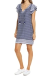 Vineyard Vines Dot Stripe Vineyard Tunic In Dot Deep Bay