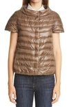 Herno Short Sleeve Down Puffer Jacket In Chestnut