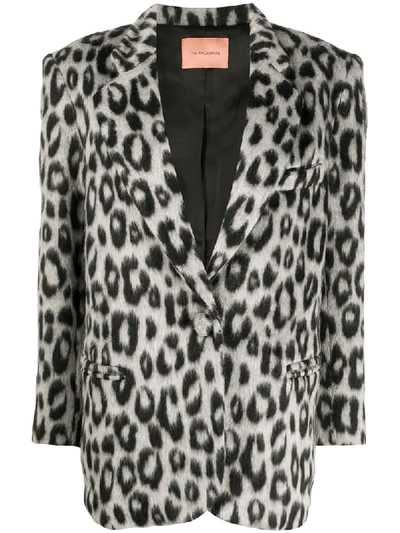 Andamane Emily Snow Leopard Blazer In Grey