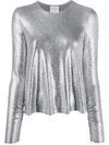 Forte Forte Metallic Long-sleeve Jumper In Silver