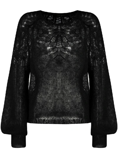 Mes Demoiselles Open Knit Jumper In Black