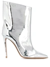 ALEXANDRE VAUTHIER ALEX LOW METALLIC-PRINT BOOTS