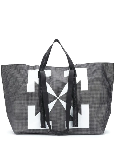 Off-white Arrows Tote Bag In Black/white