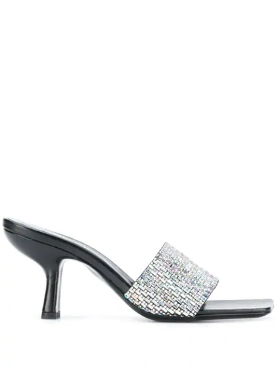 By Far Crystal-embellished Sandals In Black