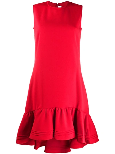 VICTORIA VICTORIA BECKHAM RUFFLED HEM SLEEVELESS DRESS 