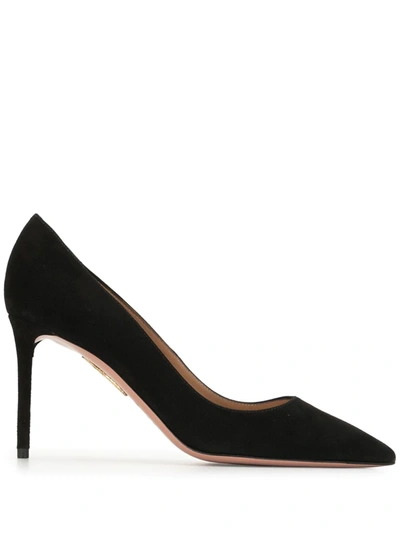 Aquazzura Uptown 105 Pumps Aus Veloursleder In Schwarz