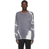 OFF-WHITE OFF-WHITE GREY AND OFF-WHITE TIE-DYE SWEATER