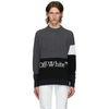 Off-white Colorblocked Crewneck Sweater In Grey,white,black