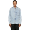 Off-white Logo-print Long-sleeve Denim Shirt In Bleach