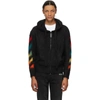 OFF-WHITE OFF-WHITE BLACK BRUSHED MOHAIR DIAG ZIP-UP HOODIE
