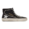 GOLDEN GOOSE SSENSE EXCLUSIVE BLACK STUD SLIDE SNEAKERS